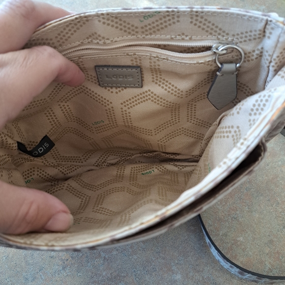 Lodis Cameron Beige croc Embossed leather crossbody - Picture 10 of 10